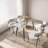 Modern Minimalist Rectangular Glass Dining Table for 4-6 with Tempered Glass and Black Metal Legs, for Kitchen and Living Room-847796037-841639470
