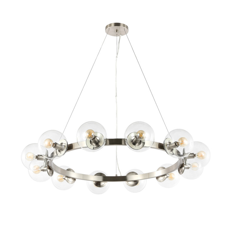 Joandaly 12 - Light Dimmable Wagon Wheel Chandelier, Nickle