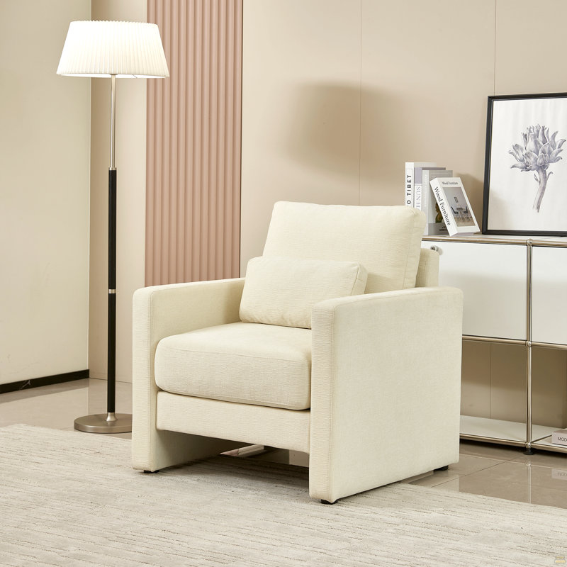 Chaise d'appoint, fauteuil rembourré en chenille