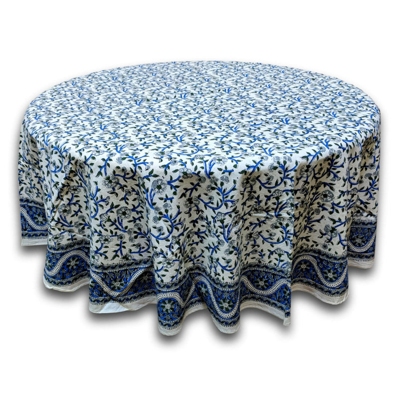 Iuli Hand Block Printed Cotton Tablecloth