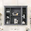 Armoire de rangement murale avec miroir et 6 tablettes ouvertes Yavonda-255705494