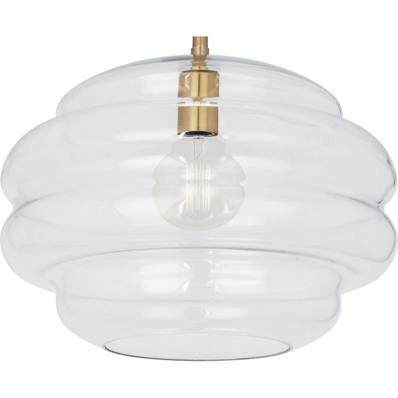 Horizon Modern Brass 12'' Clear Glass Beehive Pendant Light