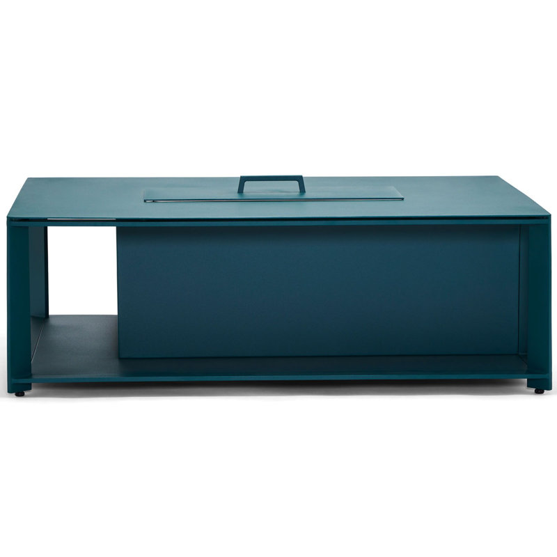 Shelf Style Coffee Table Height Rectangular Fire Table, Graphite