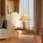 18" Tan Ceramic Table Lamp with Linen Shade