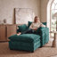 40.15" Oversized Chenille Accent Chair with Ottoman, Deep Seat Lounge Chair-1814967328