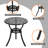 Aleah 3-Piece Cast Aluminum Bistro Set with Umbrella Hole