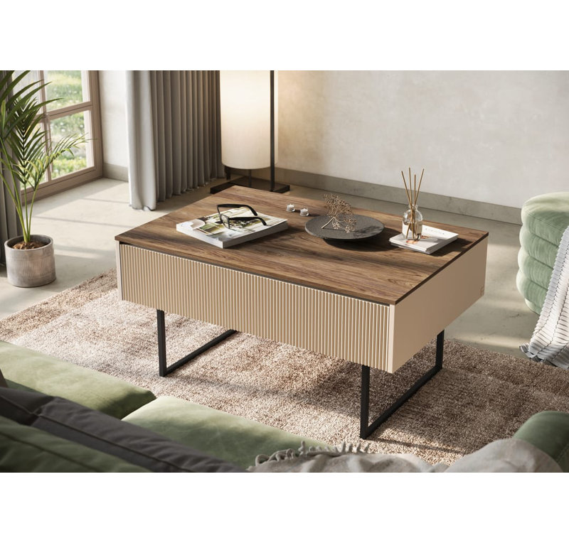 Aljo Steel Legs Coffee Table with Storage