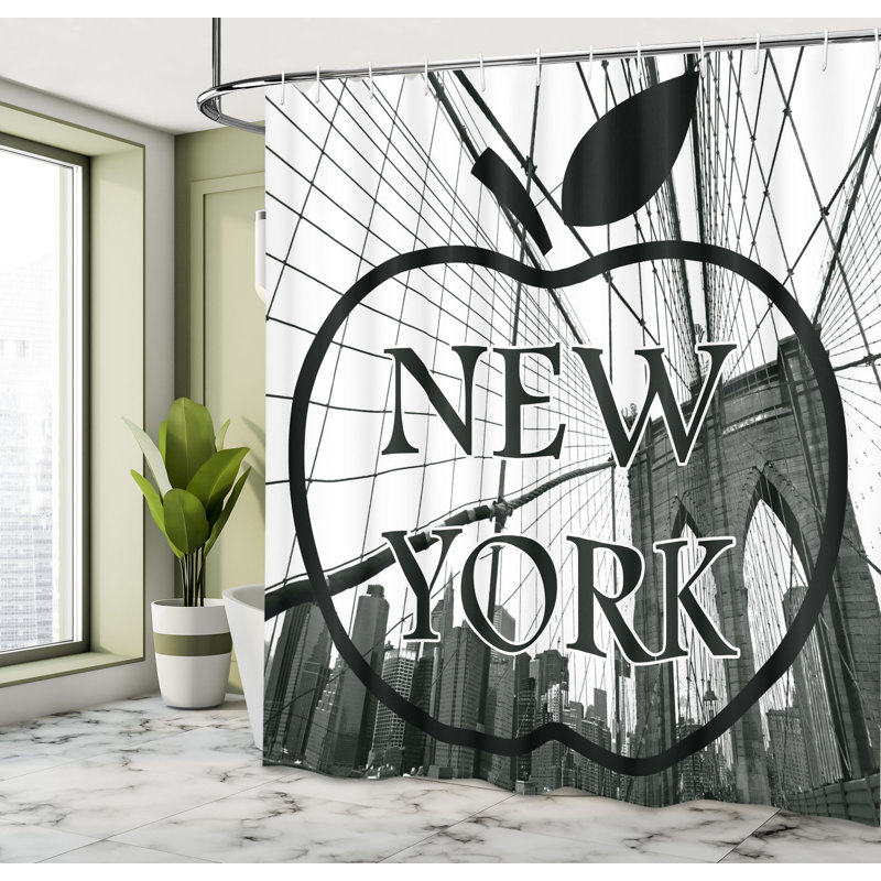 Shower Curtain with Hooks Included, 70" H x 69" W