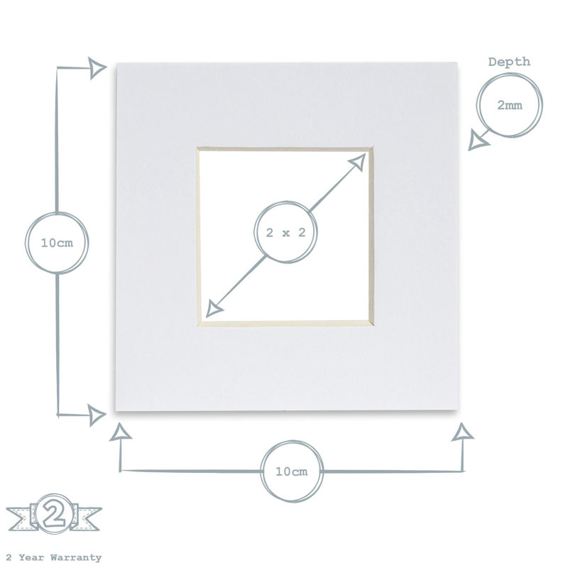 Nicola Spring - Picture Mounts Frames - Photo, Black, 10cm H x 10cm W x 0.5cm D