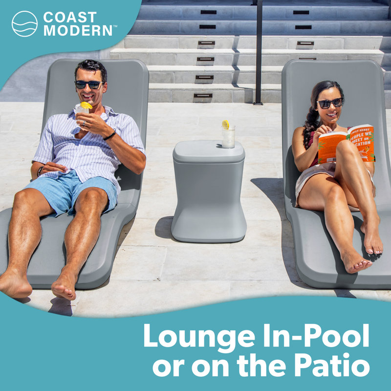 Coast Modern In Pool Lounge Chair - Waterproof & Weighted Chaise Lounger - Outdoor Pool Furniture for Patio or In Baja Shelf