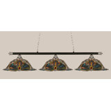 Oxford 3 Light Bar Shown In Brushed Nickel Finish With 19" Kaleidoscope Art Glass