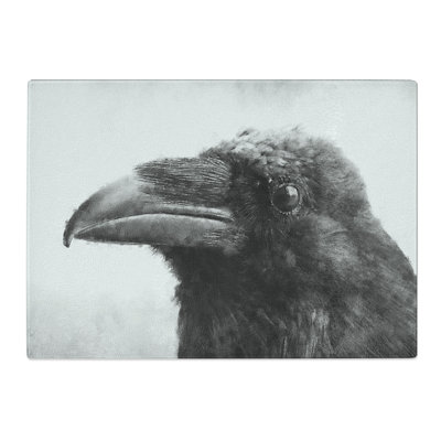 Tempered Glass Crow in Alaska Chopping Board