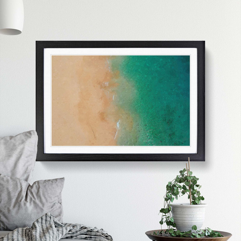 Kihei Beach in Hawaii - Framed Print, Black, 40cm H x 60cm W x 2cm D
