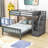 Denesa Twin Over Full L-Shaped Wood Bunk Bed-1238618171