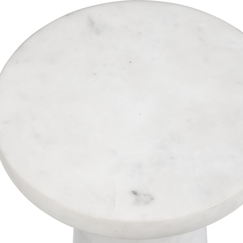 Wisner White Marble Drink Table