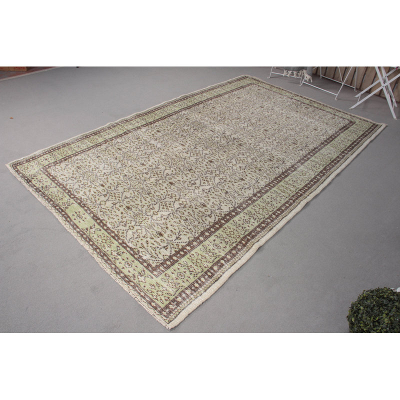 Tapis turc en laine Oushak fait à la main et idéal pour rehausser l'esthétique du salon