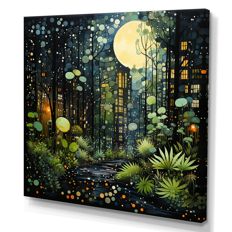 Green Yellow Urban Jungle II - Abstract Collages Canvas Prints, H 30 po x l 30 po x P 1 po, Toile tendue