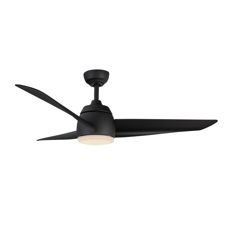 Thalia Smart LED Downrod Ceiling Fan, Matte Black, Matte Black