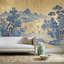 Papier peint amovible bleu et blanc, paysage oriental, pavillon de la pagode-361814558-361814553