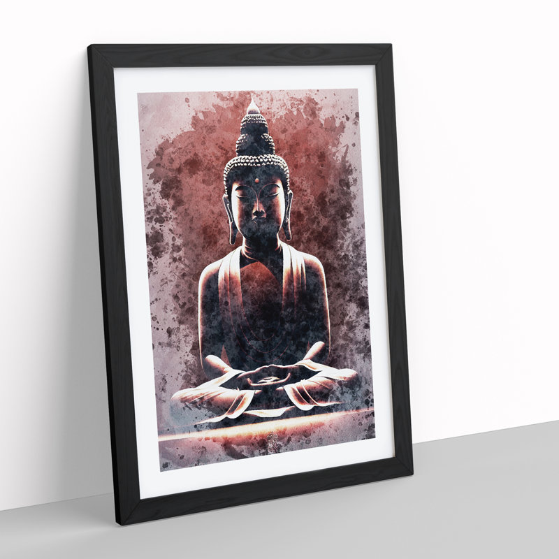 XV1022-5040X Virtuous Buddha - Print, Black Framed, 66cm H x 48cm W, White