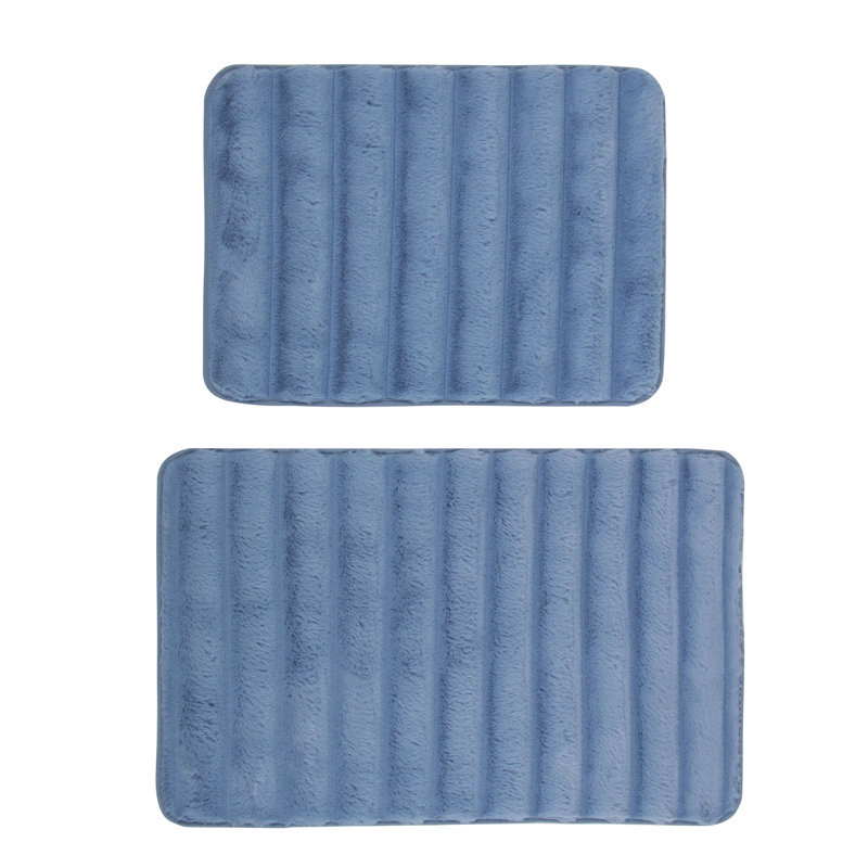 Tapis pour salle de bain Desrosier, Bleu