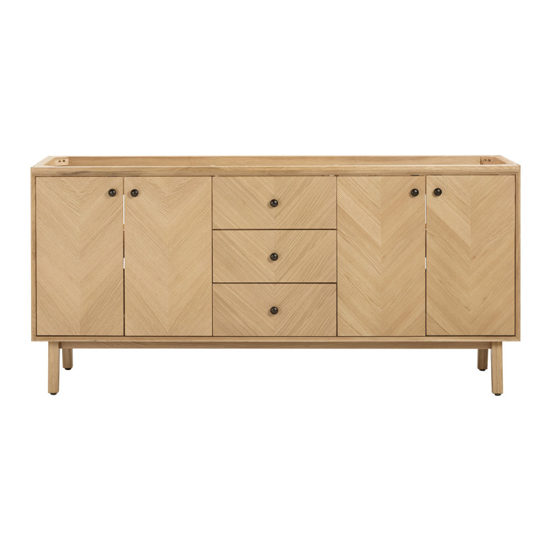 Adele 72'' W Double Bathroom Vanity Base, Natural