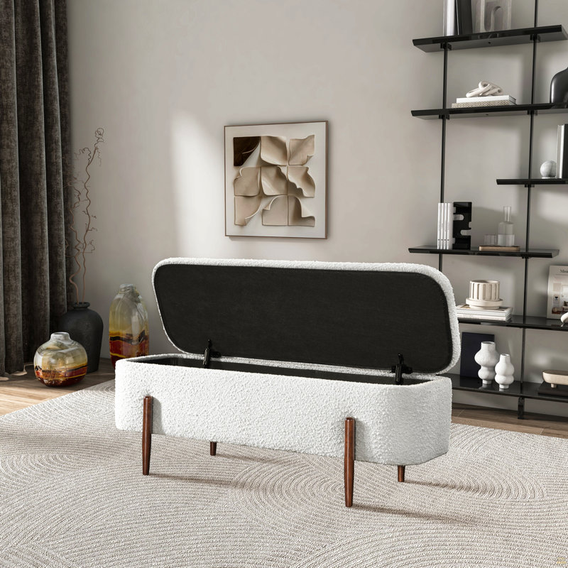 Banc de rangement Sarna Ivory Boucle