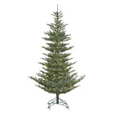 4' Green Alberta Spruce Artificial Christmas Tree with 150 LED Clear/White Lights with Stand