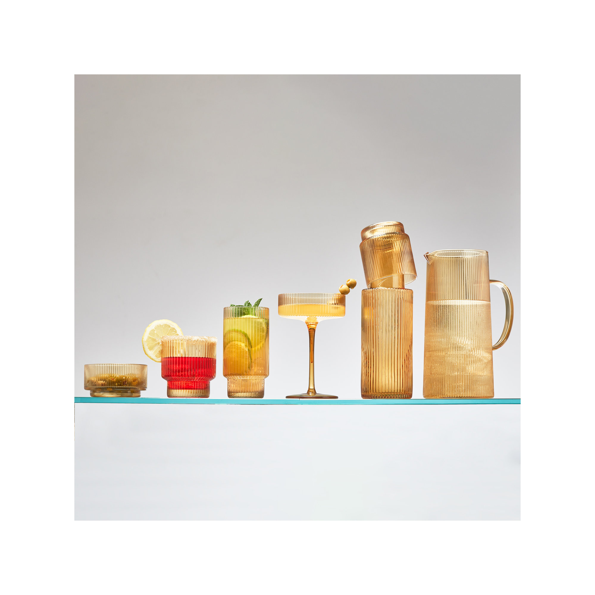 Harmon 10oz. Crystal Coupe Set, Amber