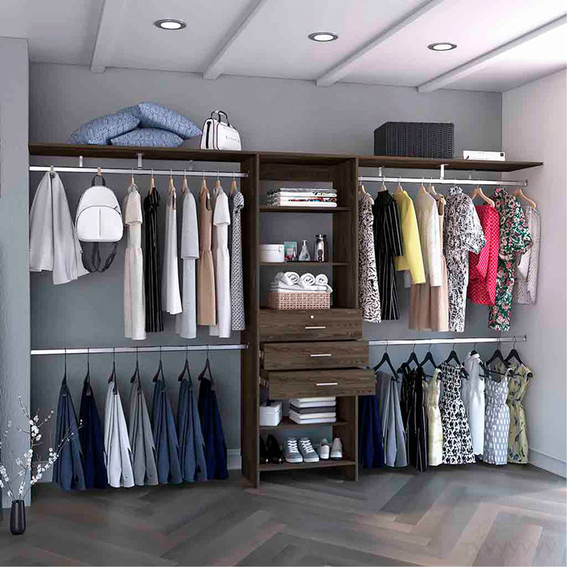 Closet System Pittsburg, Bedroom, Dark Walnut, Walnut