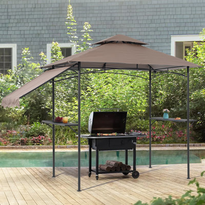 Pavillon de jardin en acier pour barbecue l 8 pi. x P 5 pi.