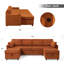 Canapé en U 110 po en velours côtelé avec canapé-lit et dossiers réglables-591479685