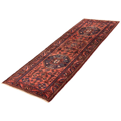 One-of-a-Kind 3'6" X 10'4" 1990s Runner Wool Area Rug Copper