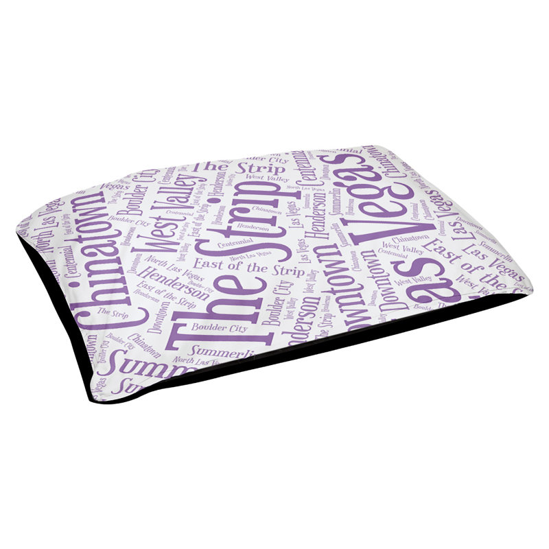 Coussin de chien « districts », Grand (l 40 po x P 30 po x H 14 po), Mauve, Las Vegas