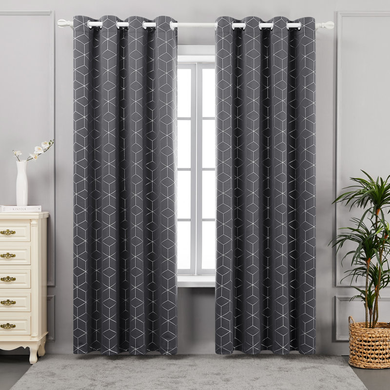 Bost Room Darkening Thermal Curtains, Dark Grey, Width 132 x Drop 229 cm