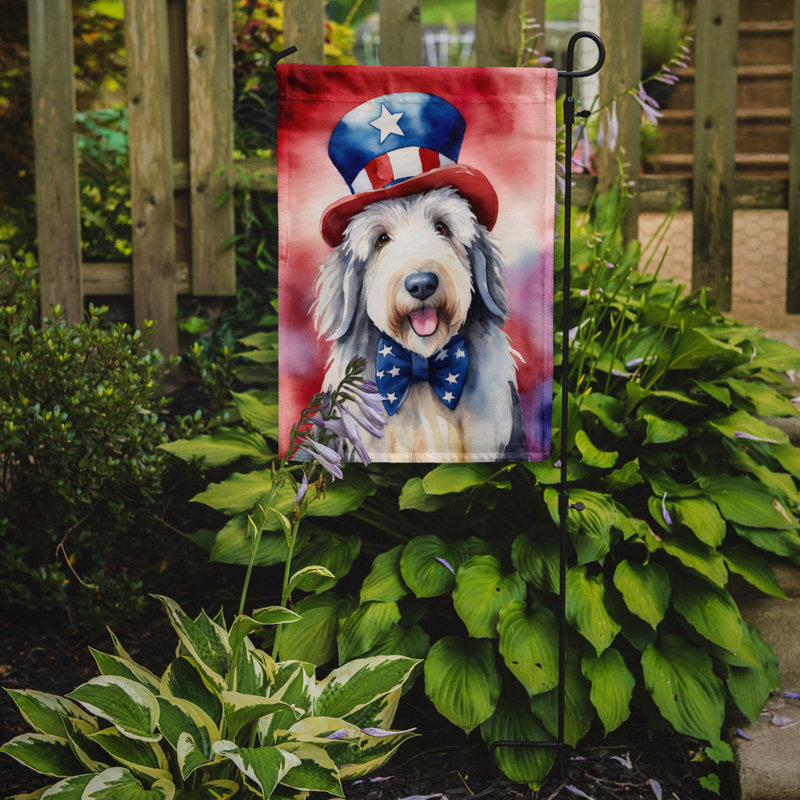 Drapeau patriotique du jardin américain, Berger anglais blanc / rouge