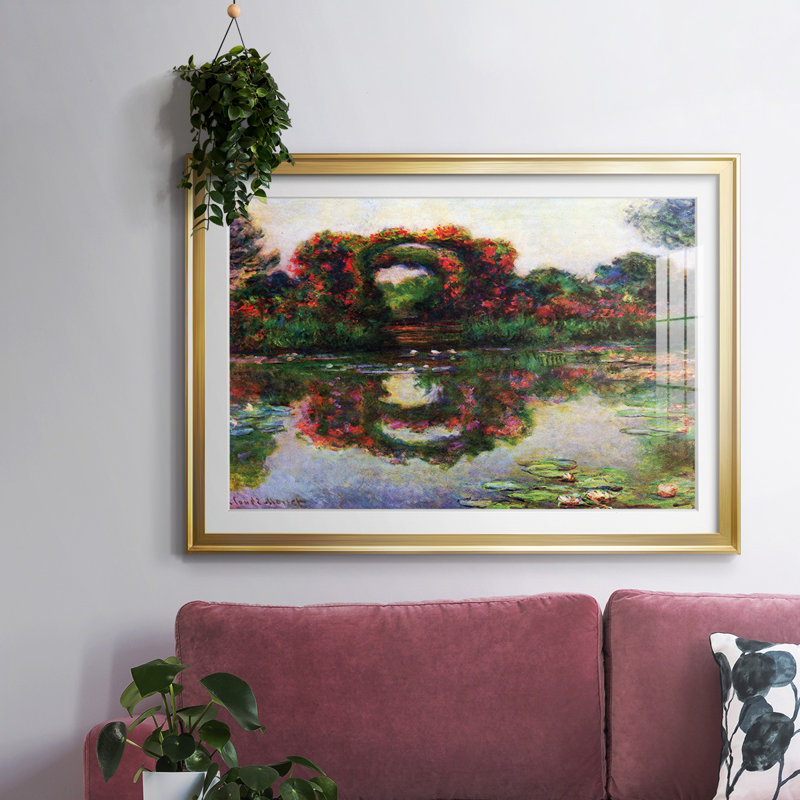 Monet, impression encadrée sur papier par Claude Monet, Or, H 15 po x l 21 po x P 1,5 po