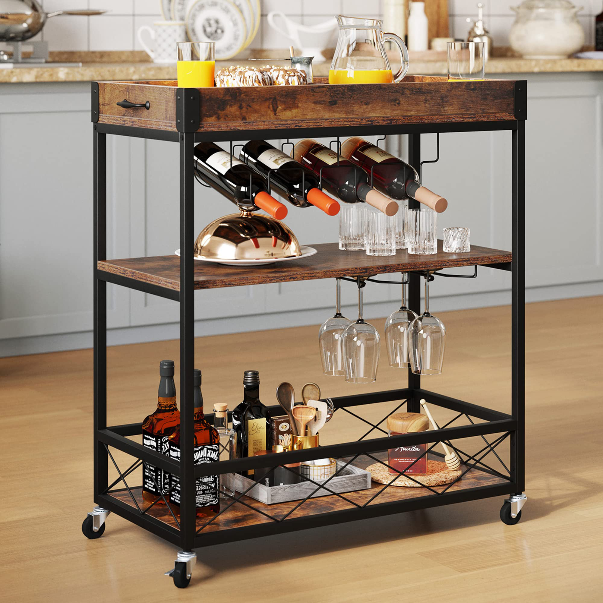 17 Stories Altieri Metal Bar Cart Wayfair Canada