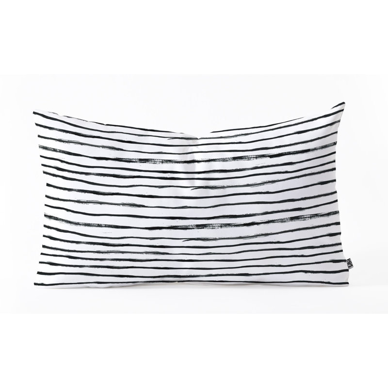 Coussin décoratif intérieur/extérieur rayures et rayures peintes