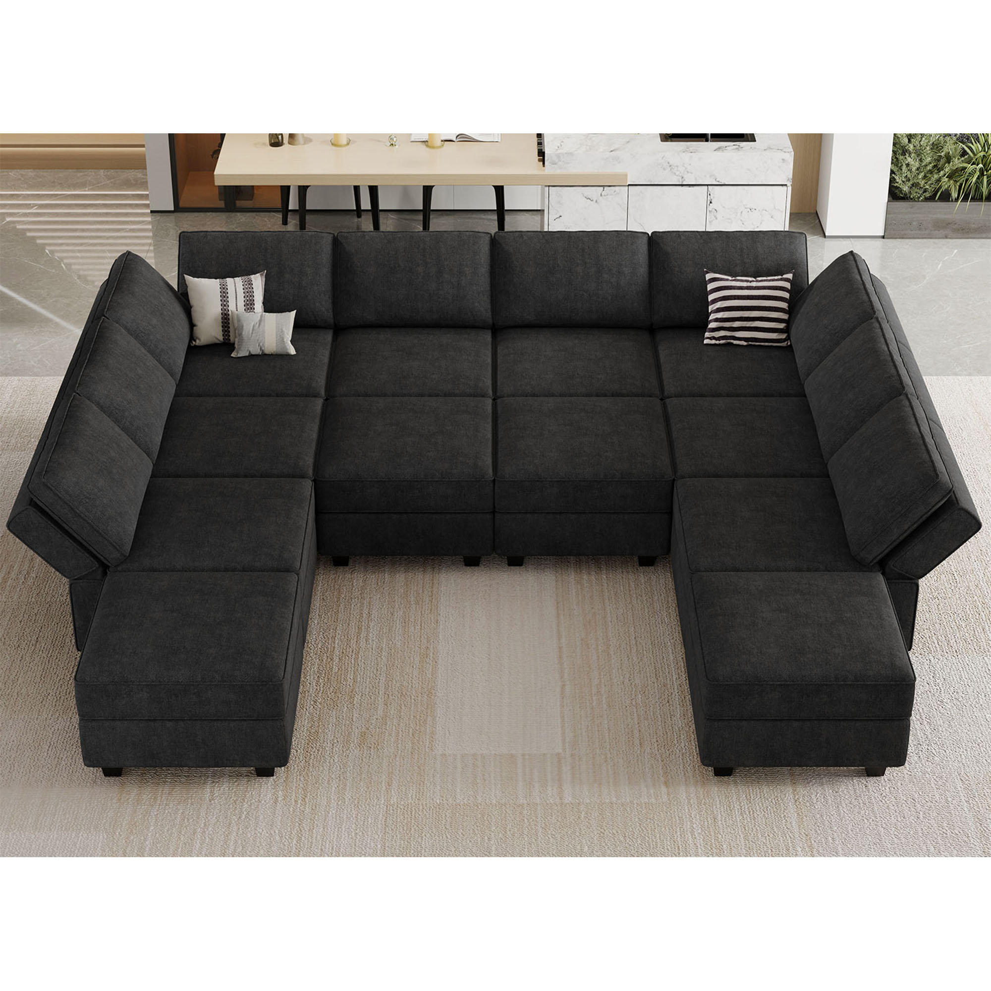 Latitude Run® Neemi Modular Sleeper Sofa Bed Sectional Couch Oversized ...