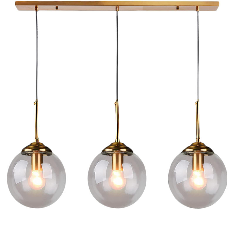 Alaiah 3 - Light Kitchen Island Pendant, Clear, Antique Grey