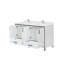 Ensemble de meuble-lavabo double avec comptoir en quartz blanc et robinet-1761420254