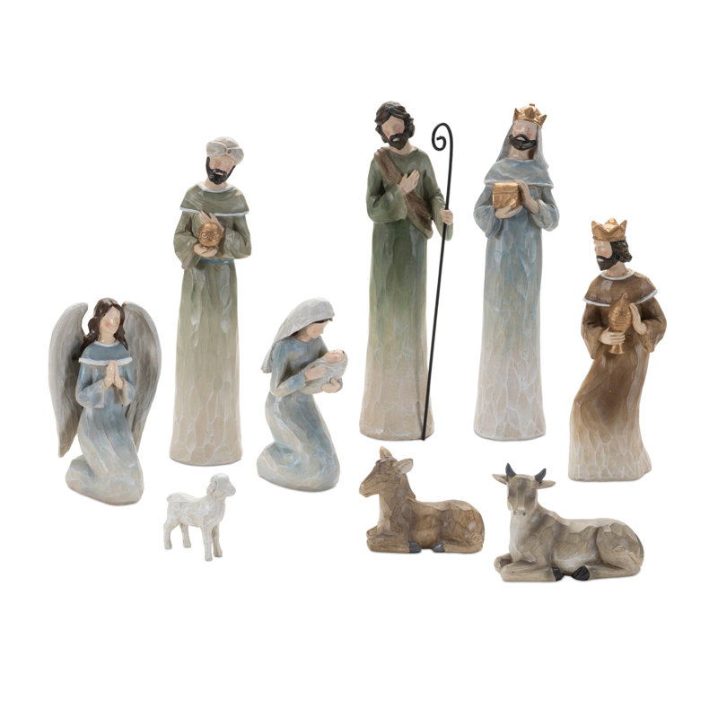 Figurines de crèche de Noël modernes (ensemble de 9)