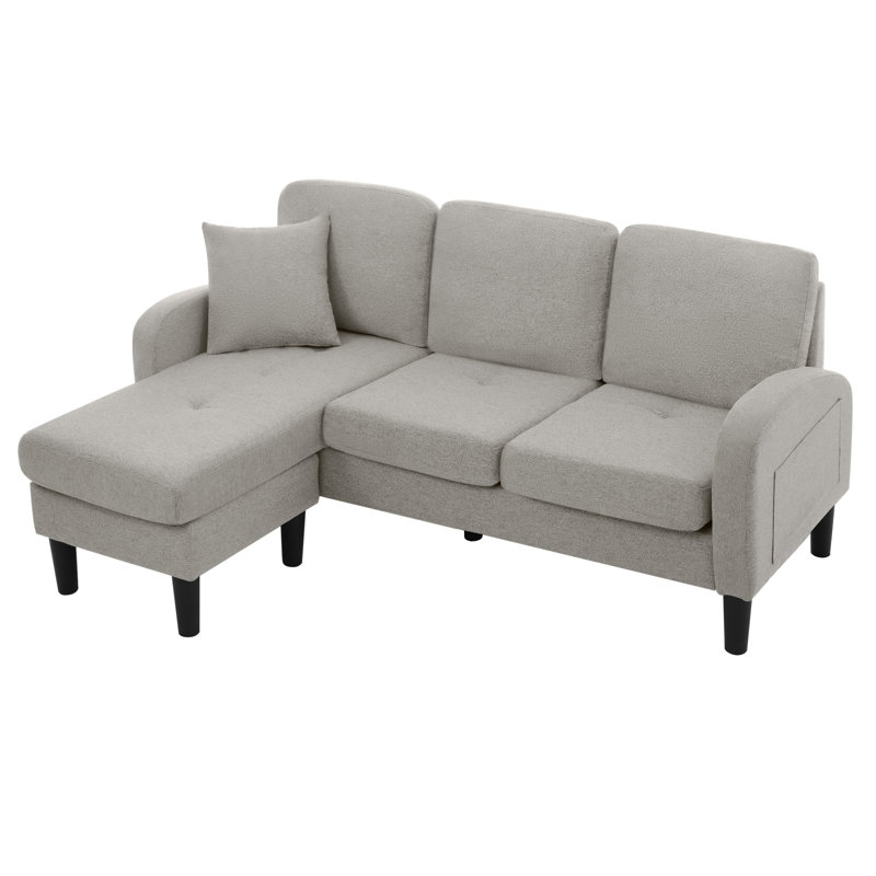3 Seater Cotton Blend Sofa, Grey