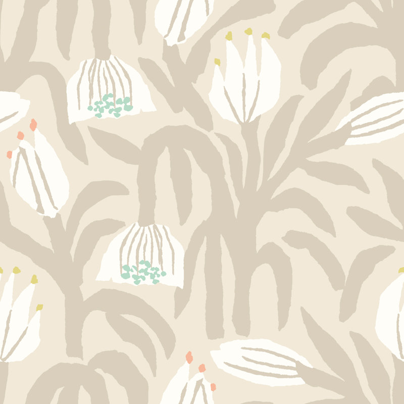 Spadafore 10m x 50cm Matte Wallpaper Roll, Beige