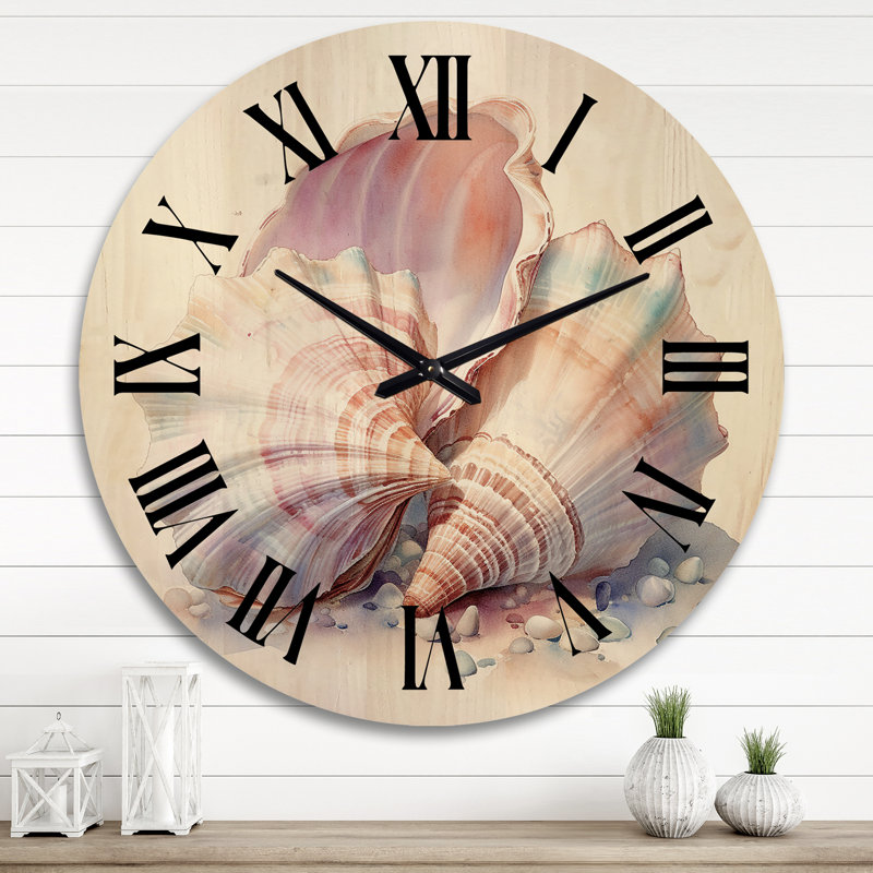 Horloge murale en bois aquarelle, Très grand