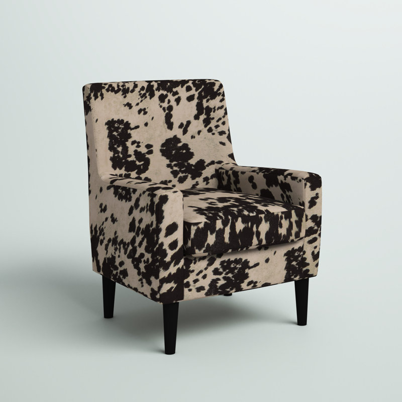 Donham 28" W Armchair, Udder Maddness Milk Brown, Black
