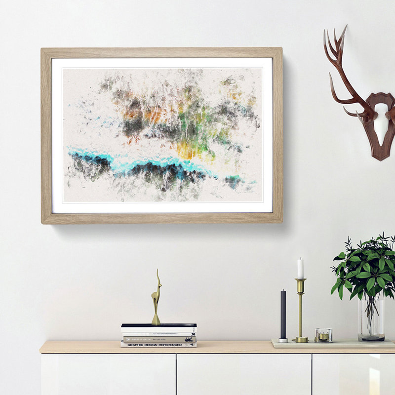 Heartbeat of the Pacific Ocean - Picture Frame Painting Print, 45cm H x 63cm W x 2cm D, Oak Framed