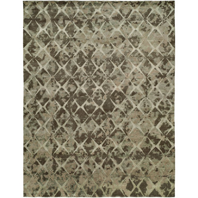 Geometric Area Rug in Brown
