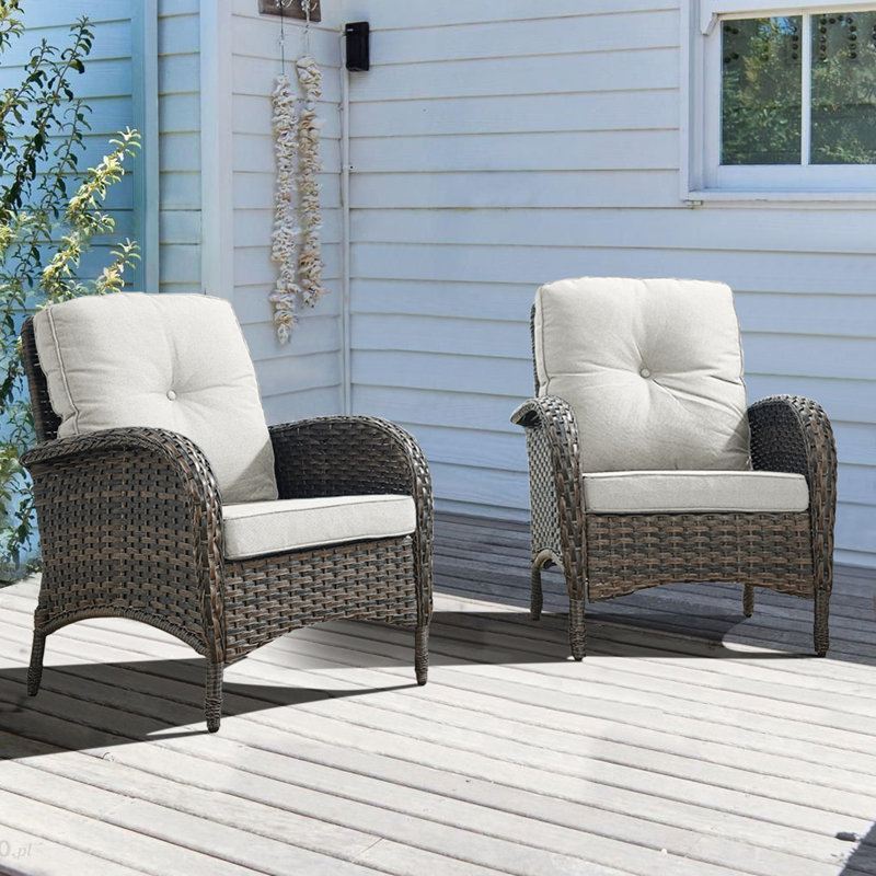 Wicker Outdoor Lounge Chair, Beige